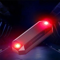 턱시도템 / 자동차 LED 경고등 경광등 라이트 바이크 태양열 램프 2p (레드 블루 그린), 레드+레드