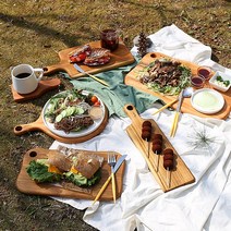 통원목 나무도마 티크 항균 마호가니 아르보르 손잡이 플레이팅 빵 도마, 4-1. 버블 도마 대-마호가니