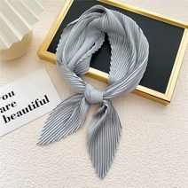 명품스카프 실크 목 스카프 주름 쉬폰 1pc 스퀘어 실크 스카프 여성 패션 crinkle crumple 새틴 넥 스카프 여성 플리츠 풀라드 팜므 숄 두건 손수건