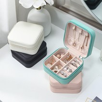 미니 악세사리 보관함 여행 보석함 주얼리 목걸이 반지 귀걸이, 블랙