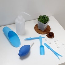 미니 분갈이 원예도구 6종 다육 식물 마이플랜트, 파랑 원예도구 6종