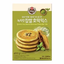 CJ 수제호떡 대표간식 쫄깃함 녹차맛 찹쌀호떡믹스 400 g 아이간식, 4개
