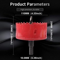 KATUR M42 HSS 이중 금속 구멍은 철 알루미늄 목재 마른 벽에서 나온 파이프 플라스틱 섬유판에 대한 포지티브 레이크 치아가있는 110mm 구멍 오프너 드릴 비트를 보았습니다.-32366, 75-120mm