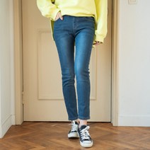 [에덴시스] 밴딩슬림일자 청바지 여자기모바지 여성기모바지 본딩바지_4806