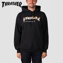 트레셔 인트로 버너 THRASHER 블랙 후드티