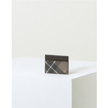 22SS 브라운 체크배색 가죽 카드지갑 WBHO2E805W2