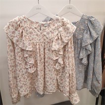 르샵 NC02 프릴플라워프린팅블라우스 LB18BL160