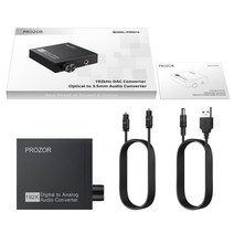 dac 아이폰 usb 오디오 라이트닝 PROZOR 192kHz 하이파이 DAC SPDIF to 3.5mm 디지털-아날로그 오디오 변환, 01 PRR015