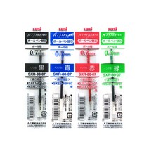 미쯔비시 유니 제트스트림 3색 리필심 2색+샤프 멀티펜 리필심 SXR-80-0.38 0.5 0.7, 리필0.38 적색