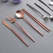 마리포사 티타늄 커트러리 카페 레스토랑 디너세트4P, 실버