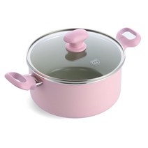 그린 셰프 양손 냄비 캐서롤 20 cm IH 대응 세라믹 가공 내외면 코비리 부착 어려워 손질 간단 유해 물질 미사용 어스 칼라 쿼츠 핑크