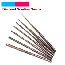 2.35 pcs mm 생크 다이아몬드 그라인딩 헤드 버 펀치 니들 드릴링 비트 금속 석재 옥 조각용 Dremel 로타리 도구, [03] cylinder1.8mm, [01] 1 pcs