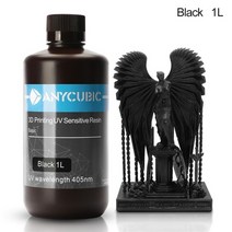 3D프린터 레진 필라멘트Anycubic UV Resin 3D 405nm for Photon Mono X 6K 4K M3 impresora Printing Print, 12 -1kg black-