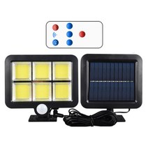 LED 전광판 100 128LED 태양 빛 야외 모션 센서 충전 태양 벽 빛 야외조명, 120COB 원격