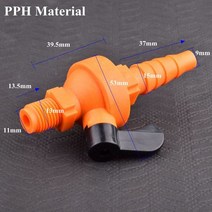 pvc관 pvc파이프 배관 부속 배관자재 연결 1/4 "수나사 UPVC/PPH/PVDF/CPVC 샘플링 밸브 실험실 볼 파, 04 PPH_01 1PC