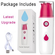 안티프래질 프로 휴대용 나노 스프레이어 얼굴 분무기 스티머 수분 분석기 클리너 건성 미니 이온 미스터 핫 페이스 스프레이 머신 스파, 01 Rose Steamer