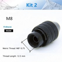 dremel 회전 도구 및 미니 그라인더 드릴 척용 m8m7 미니 드릴 척 액세서리 더, 키트 2