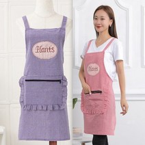 워크웨어멜빵 있음 지퍼앞치마 큐트 남성 여성 작업복 음식점 주방 가정용 일을 함 스타일리쉬 컵 옷 2575394088, 레드 보라색 이니셜앞치마