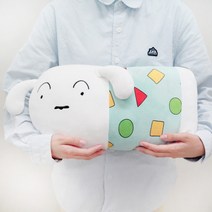 [하라홈] 짱구 흰둥이 납작쿠션 45x22cm 낮잠 등받침 솜쿠션 캐릭터 의자 사무실 쇼파, 상세 설명 참조