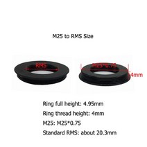 미니현미경 포켓 과학 휴대용 스레드 어댑터 현미경 대물 링 라이카 올림푸스 렌즈, 1PC M25 to RMS