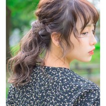 [브릿지 포니테일] 프릴 웨이브 미디, 다크브라운