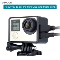 액션캠대여 초미니무선카메라 바디캠 SOONSUN 확장 프레임 마운트 하우징 케이스 GoPro Hero 4 3 카메라 BacPac 배터리 및 LCD 스크린 포함