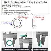 NBR O 링 씰 개스킷 두께 CS 2.5mm OD 6 ~ 190mm 니트릴 부탄올 고무 스페이서 오일 저항 와셔 둥근 모양, 01 2.4mm, 70 OD 105mm ID 100.2mm
