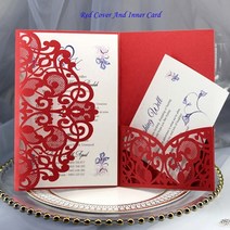 청첩장 바른손카드 1pcs 블루 화이트 우아한 레이저 컷 결혼식 초대 카드 인사말 RSVP 장식 파티 용품 비, 12 Cover And Inner Card