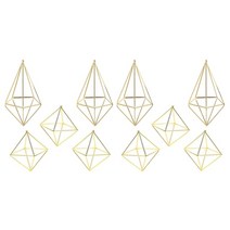 화분선반 진열대 정리대 화분다이 10 팩 공기 식물 홀더 미니 금속 탁상 Himmeli 장식 현대 기하학 재배자, 01 Gold