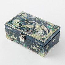 나전칠기 자개 한지 1단 송학 보석함 자개함