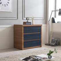 장인가구 데이지 800 와이드 3단 서랍장, 오크그레이