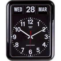트웸코 배터리 쿼츠 퍼페츄얼 플립 캘린더 벽시계 BQ-12A, 블랙