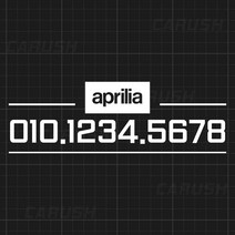 카러쉬 아프릴리아 자동차 차량용 주차번호판 스티커, 중형, 블랙