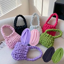 굵은실 자이언트얀 점보 빅사이즈 가방 만들기 뜨개실, 0.46KG, 블랙