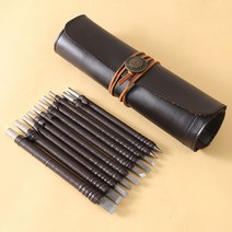 소가죽 레트로 조각도 세트 도장 파기 우드 카빙 키트 서각칼 서각도 목공끌 조각끌