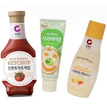 진한케찹(새콤달콤/토마토케찹) +스위트콘 마요소스(콘치즈&토스트와 어울리는) /복음자리 사과버터잼 (바로 짜먹는/과일쨈/빵 위에 요거트 토핑/손쉽게 짜먹는), 상세설명