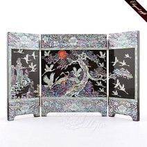 장태복 작품 H.jin 나전칠기 자개 병풍 (송학 십장생) 외국인 바이어 거래처 해외 손님 홈스테이 전통 선물 기념품 답례품 인사동, A. 송학