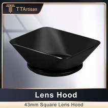 TTArtisan-43mm 렌즈 후드 스퀘어 라이트 섀도우 메탈 스크류 인 마운트 후드 소니 니콘 후지 캐논 파나소닉, 43mm