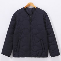 후앙스 웨이브 퀄팅 누빔 노카라 경량 패딩 자켓 SPJP-6375
