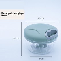 자동 가루 분쇄기 500/900ML 수동 고기 민서 마늘 다지기 회전 야채 양파 커터 주방 요리 액세서리, 03 green 500ml