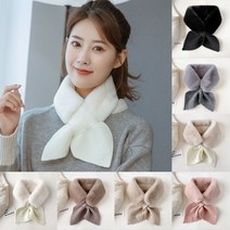 페이크 에코 쁘띠 인조 숏 머플러 퍼 니트 밍크 목도리 커플