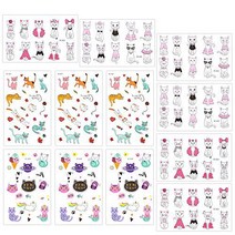 Temporary Tattoos for Girls Kids Women(180pcs) Konsait Cute Kitty Cat Tattoos Waterproof Body Art S, 1