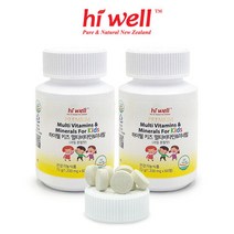 [하이웰] 키즈 멀티비타민 미네랄 60정 2통, 2개, 단품
