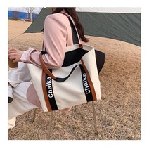 여성 가죽라인 데일리 캔버스 에코백 대용량 기저귀 가방 도트백