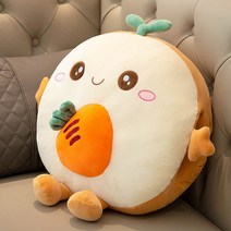 치즈빵 핫팩 보관 낮잠 보풀 인형 트리플 다용도 쿠션 껴안는, 40cm 따뜻한 손 쿠션 (온수팩 , 담요 미포함), 당근 스타일