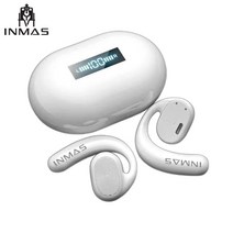 골전도이어폰 무선 스포츠 방수 오픈형 목걸이 블루투스 이어폰 Xiaomi tws 골전도 무선 헤드폰 소음 감소 이어 버드 블루투스 이어폰 9d 스테레오 스포츠 방수, 하얀