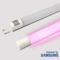 led 형광등 T8 AC 직관형광램프 15W 분홍적색 정육색 900mm AC직결 삼성칩, 2)900mm분홍적색(정육점)