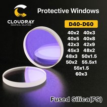 최신형 레이저 각인기 Cloudray-레이저 보호 윈도우 d40-d60 시리즈 석영 융합 실리카 섬유 절단 용접 기, 09 48 x 3mm