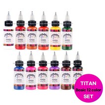 하나뷰티 타투색소 타이탄 문신용 잉크세트 기본컬러 12세트 TITAN TATTOO INK, 1세트, 기본컬러세트 0.5oz
