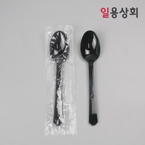 [ILYONG] 일회용 숟가락 CI 176mm 줄줄이 개별포장 500개 검정, 1개, 500개입